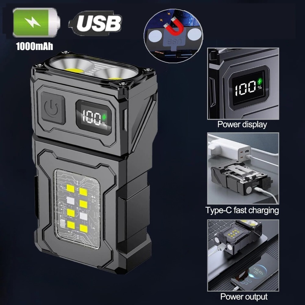 Fishing Light - 180° Rotatable LED Flashlight USB Rechargeable