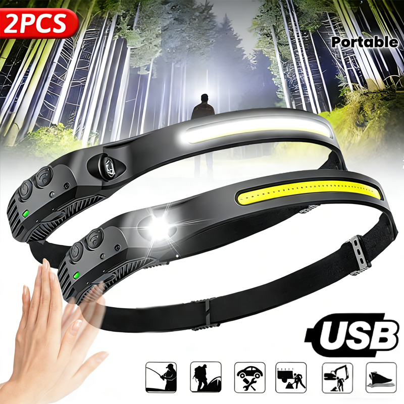 Fish Finder Battery - LED Sensor Headlamp Built-in Battery USB