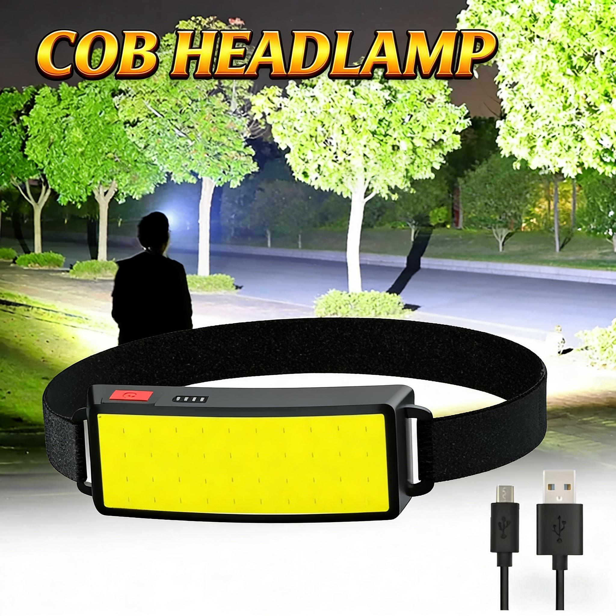 Fish Finder Battery - COB Portable LED Headlights Outdoor Headlight