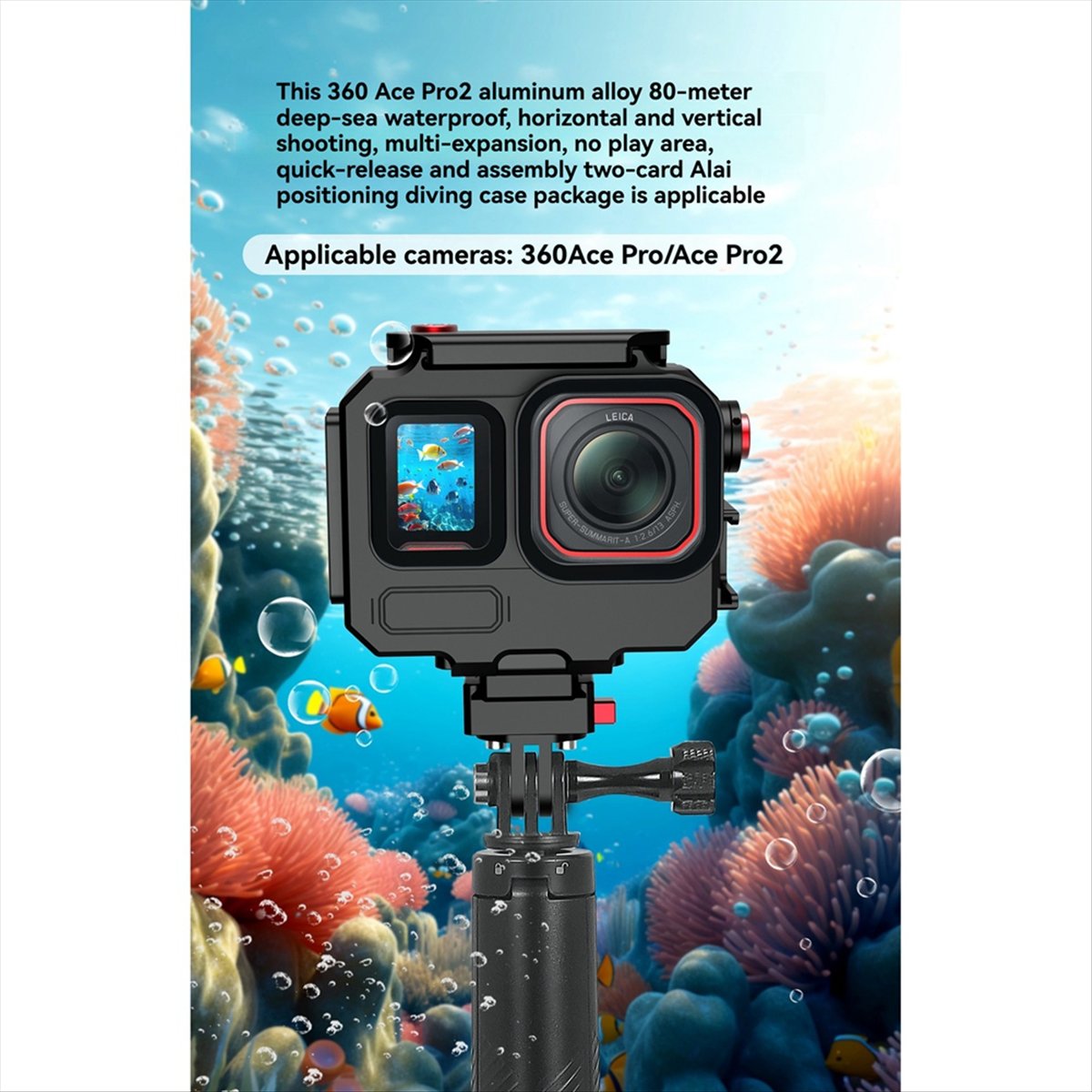 Underwater Camera - M05K 263FT/80M Waterproof Case for Insta360
