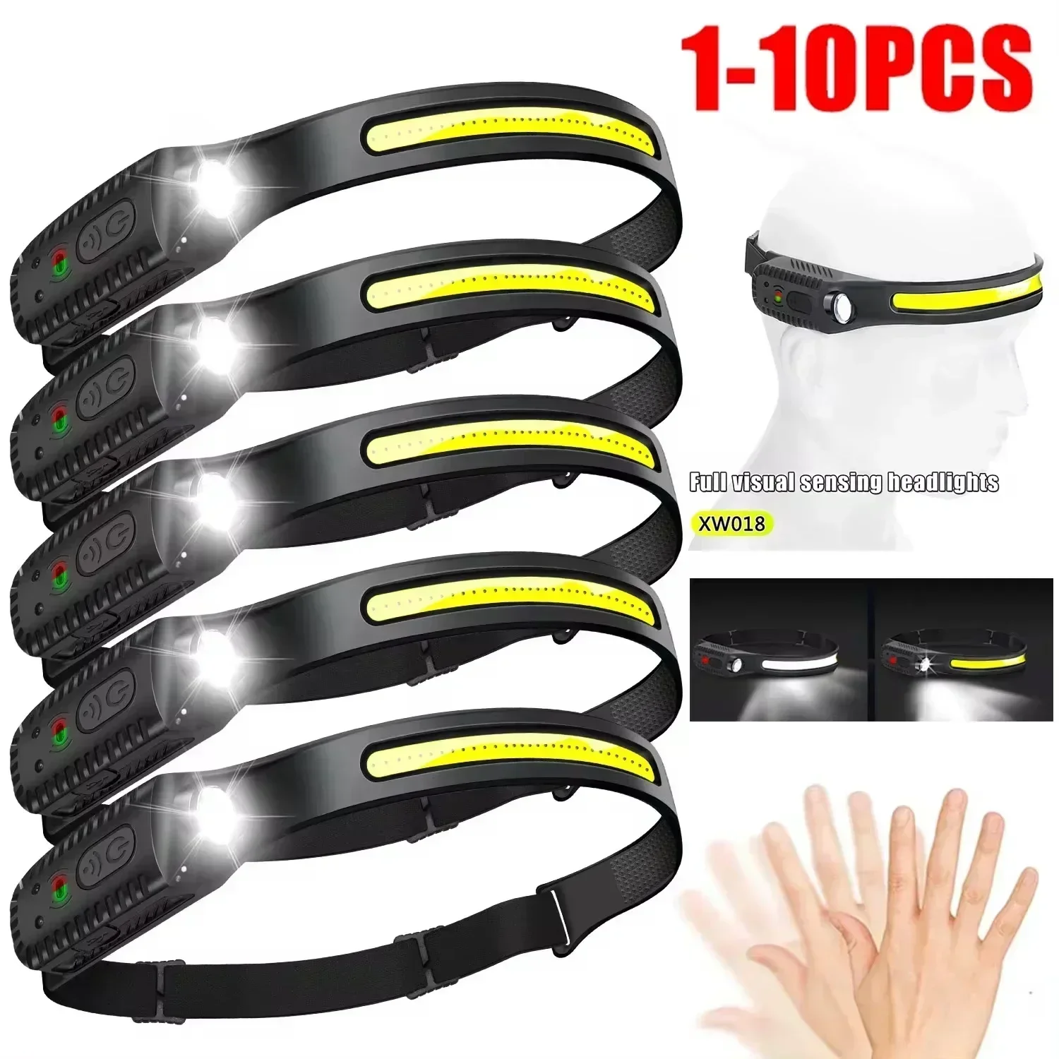 Fish Finder Battery - USB Rechargeable Induction LED Headlamp Built