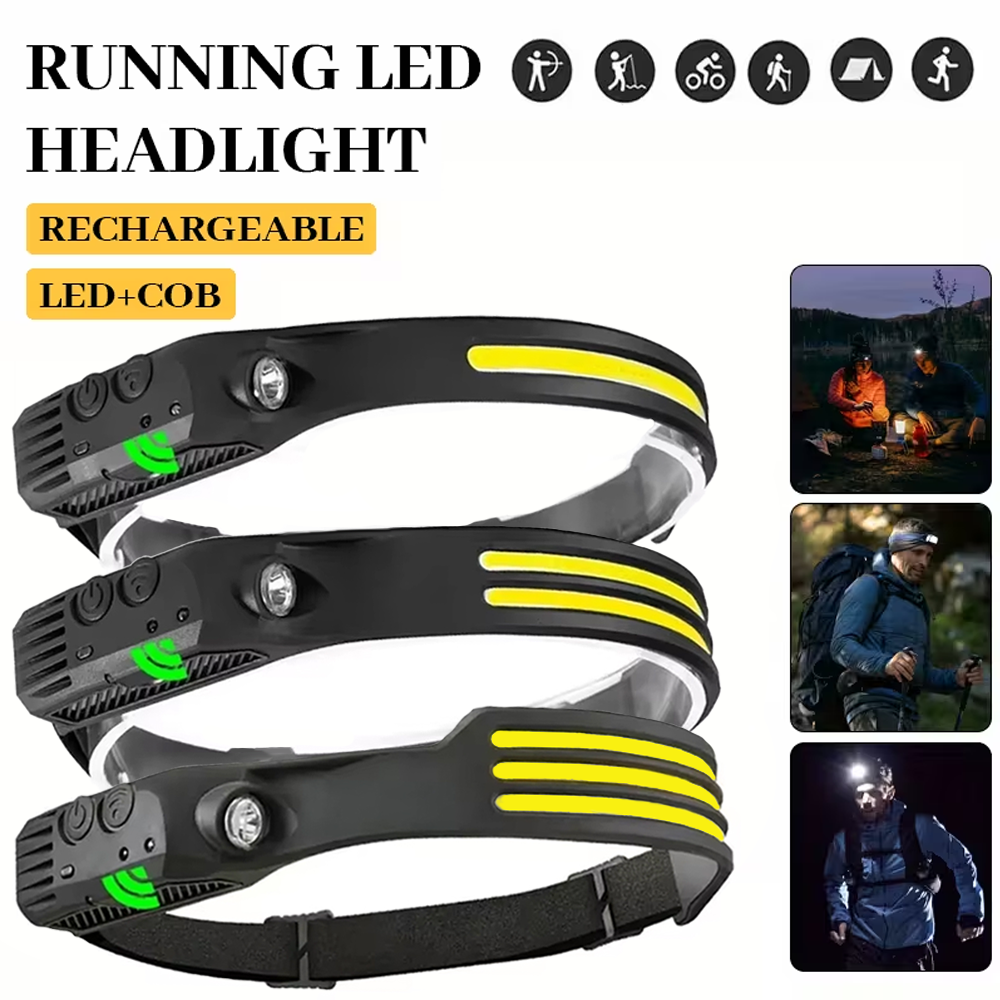 Fish Finder Battery - COB LED Induction Headlamp USB Rechargeable