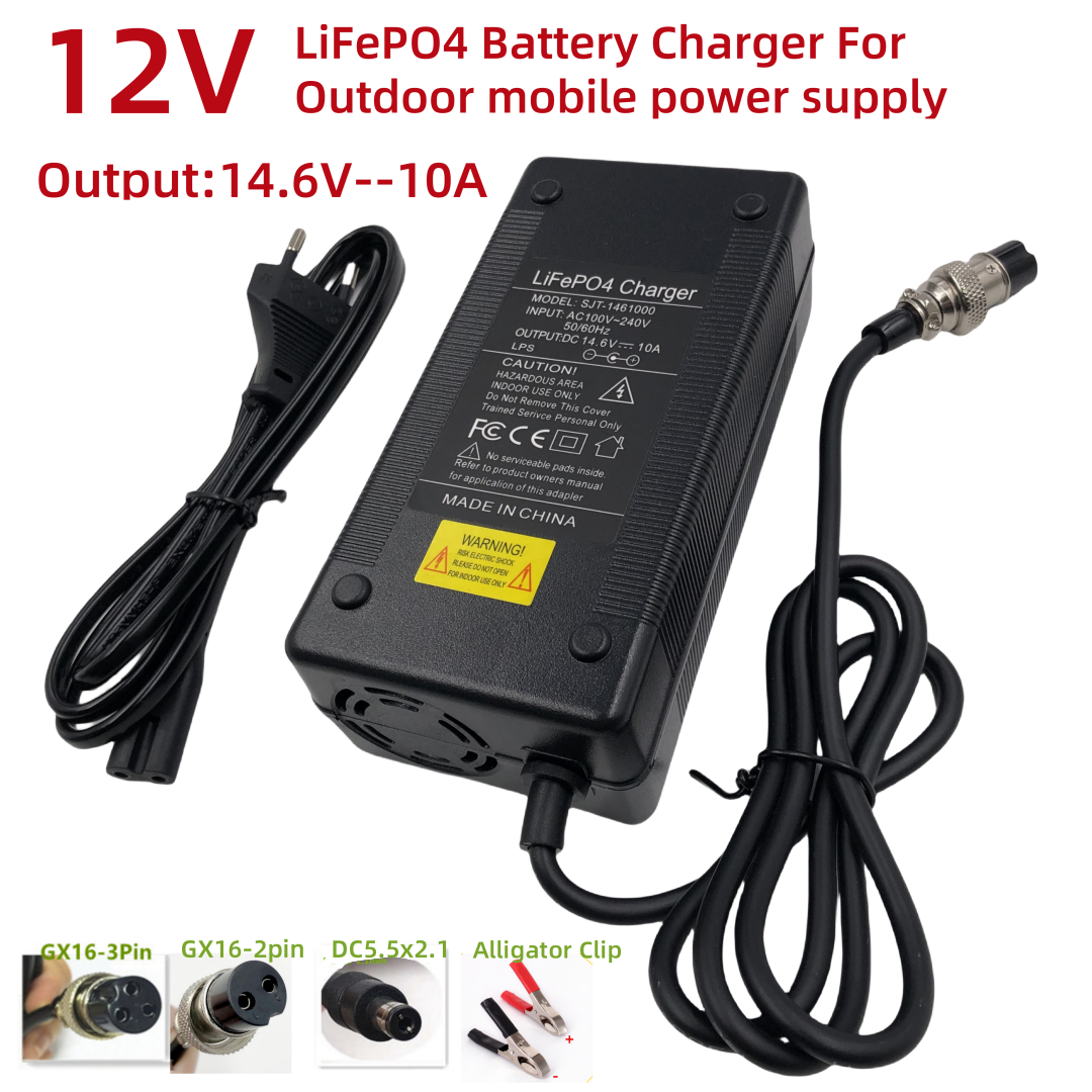 Fish Finder Charger - 14.6V10A Charger for 12V LiFePO₄ Battery