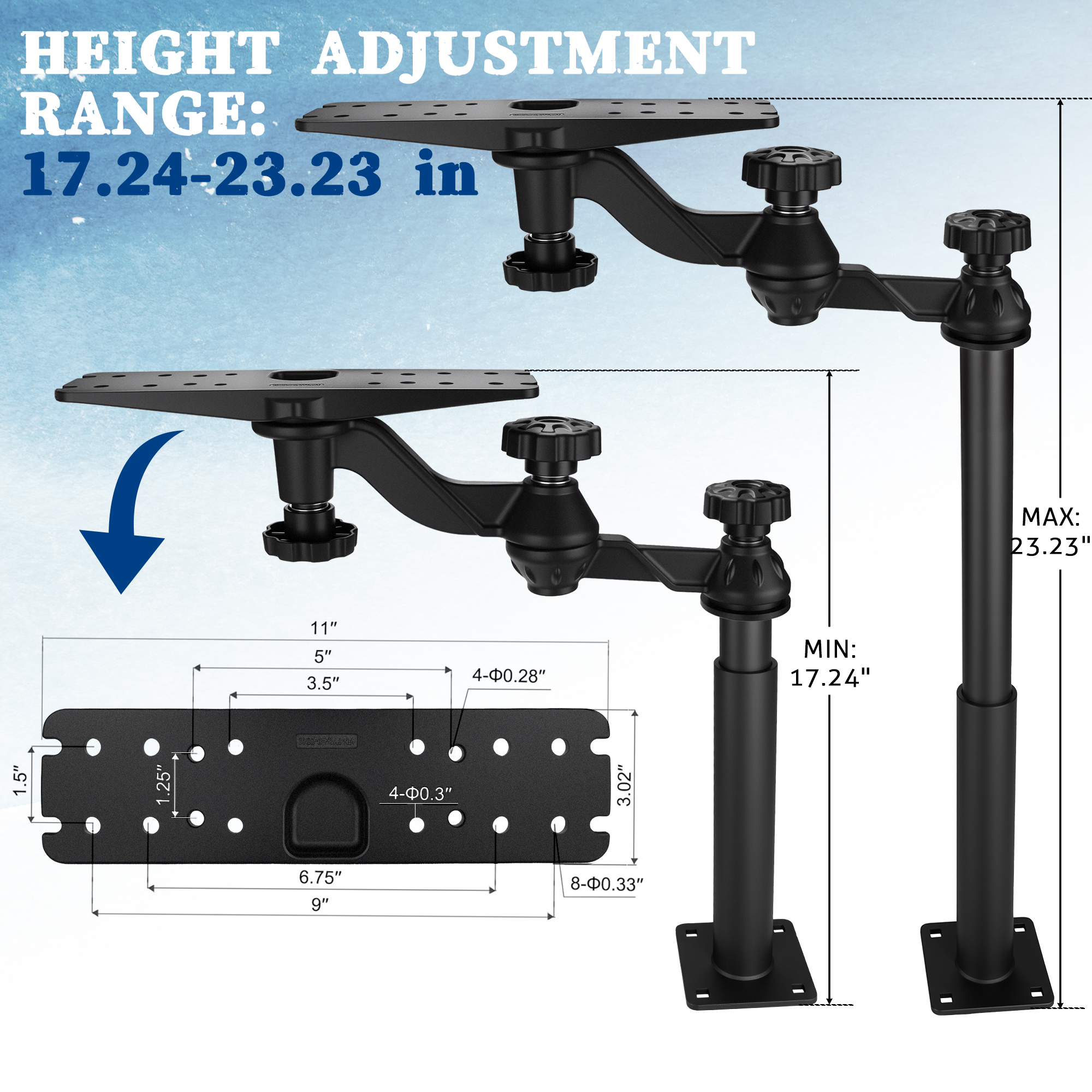 Telescoping Fish Finder Mount  - đánh giá và giá Fish Finder
