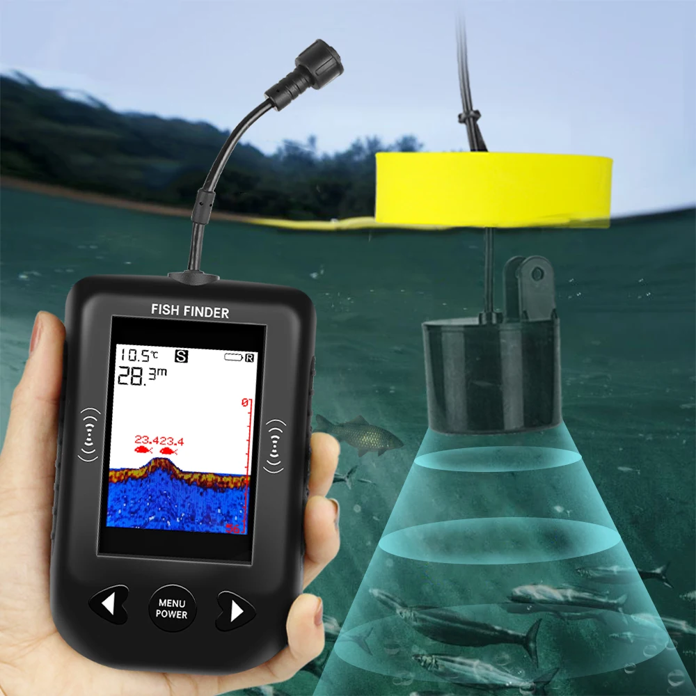 Alarm 100M Portable Sonar Fish - đánh giá và giá Fish Finder Transducer