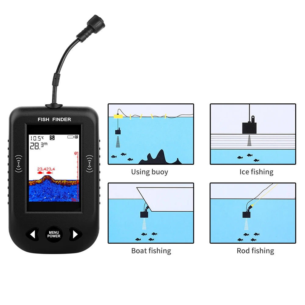 Alarm 100M Portable Sonar Fish - đánh giá và giá Fish Finder Transducer