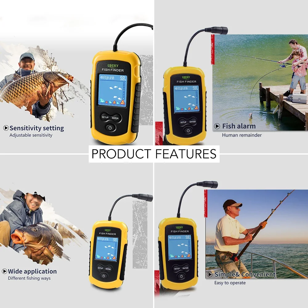 Lucky LCD Color Screen Portabl - đánh giá và giá Fishing Depth Finder
