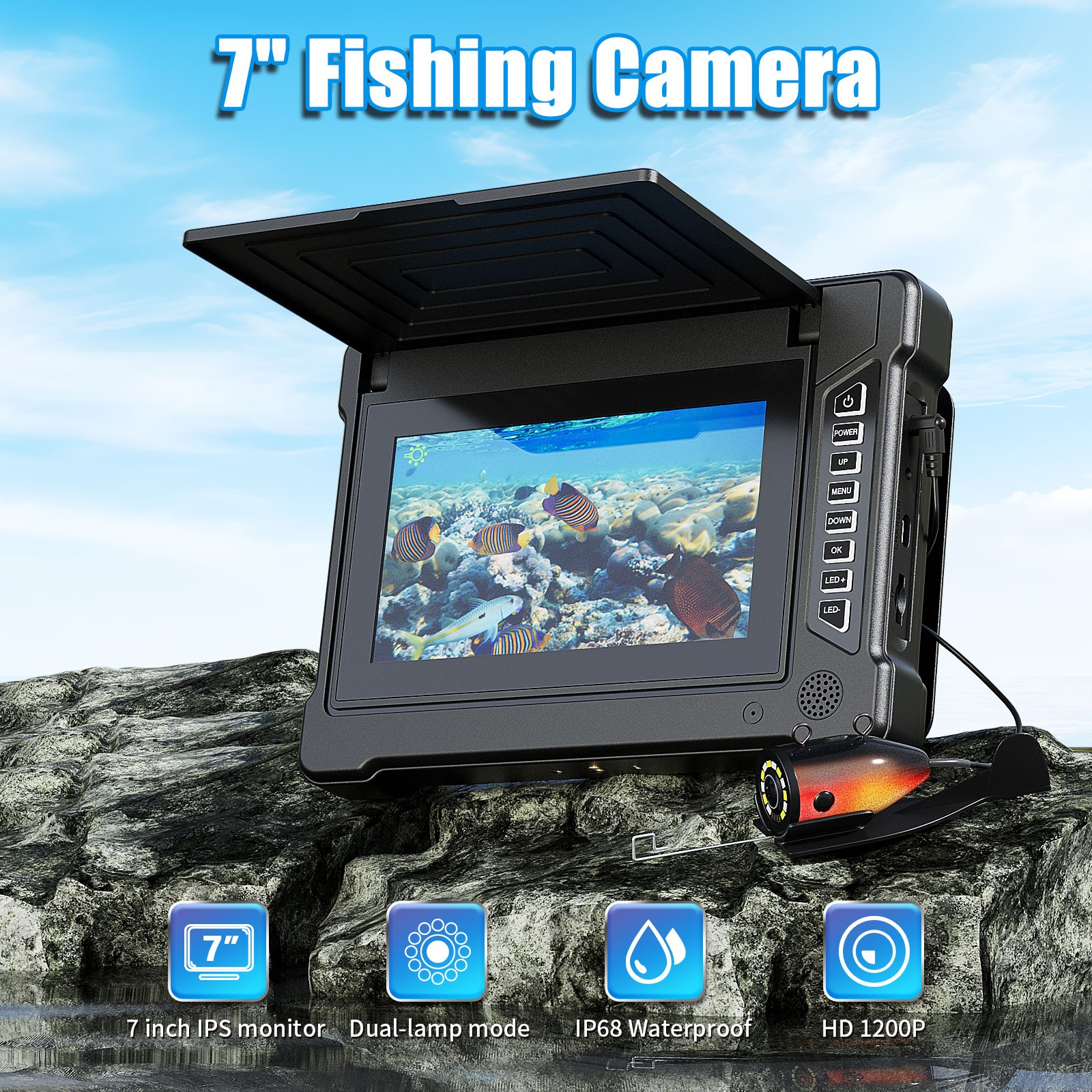 7 Inch 15M 1200TVL Underwater  - đánh giá và giá Fish Finder Cable