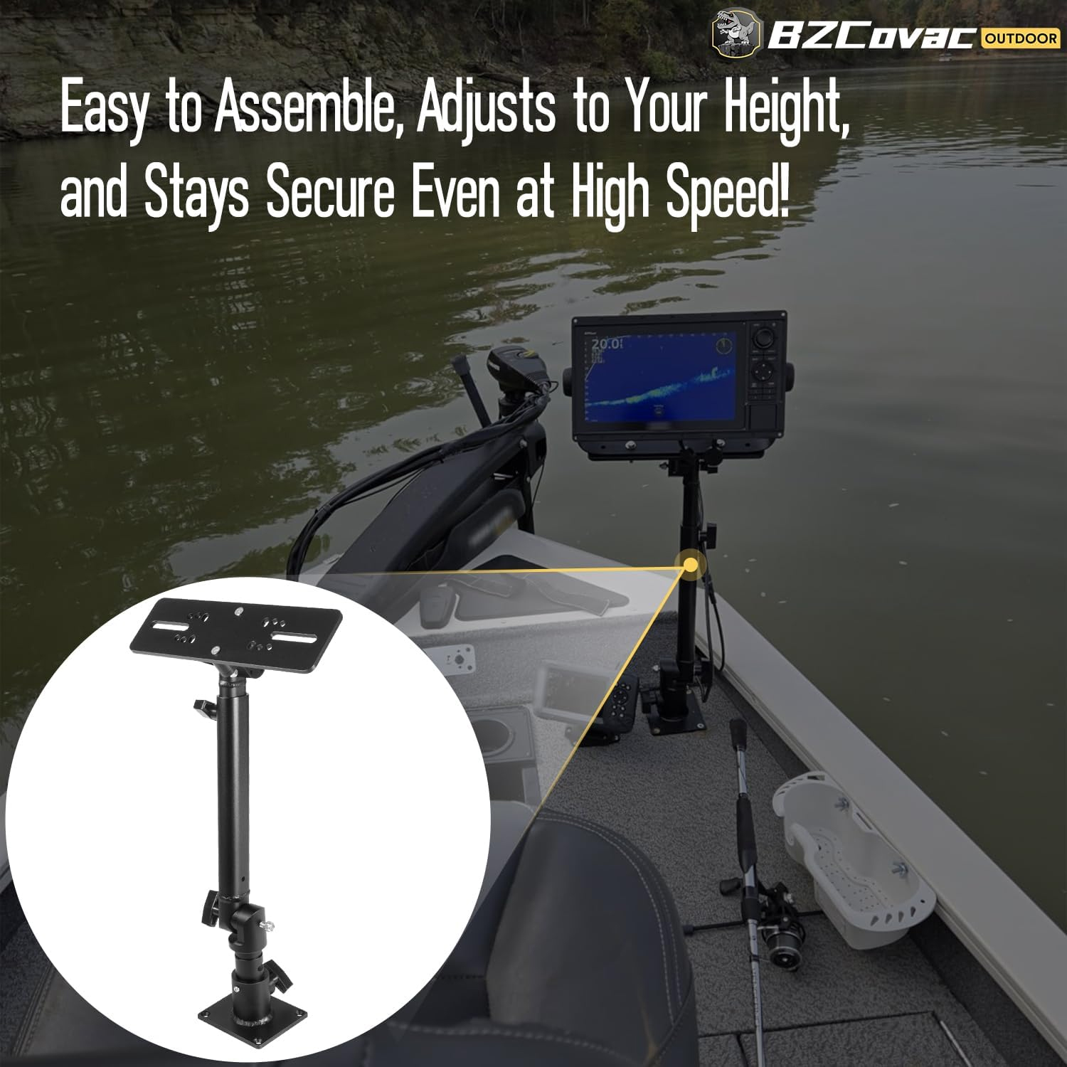 Marine Anodized Aluminum Monit - đánh giá và giá Fish Finder Mount