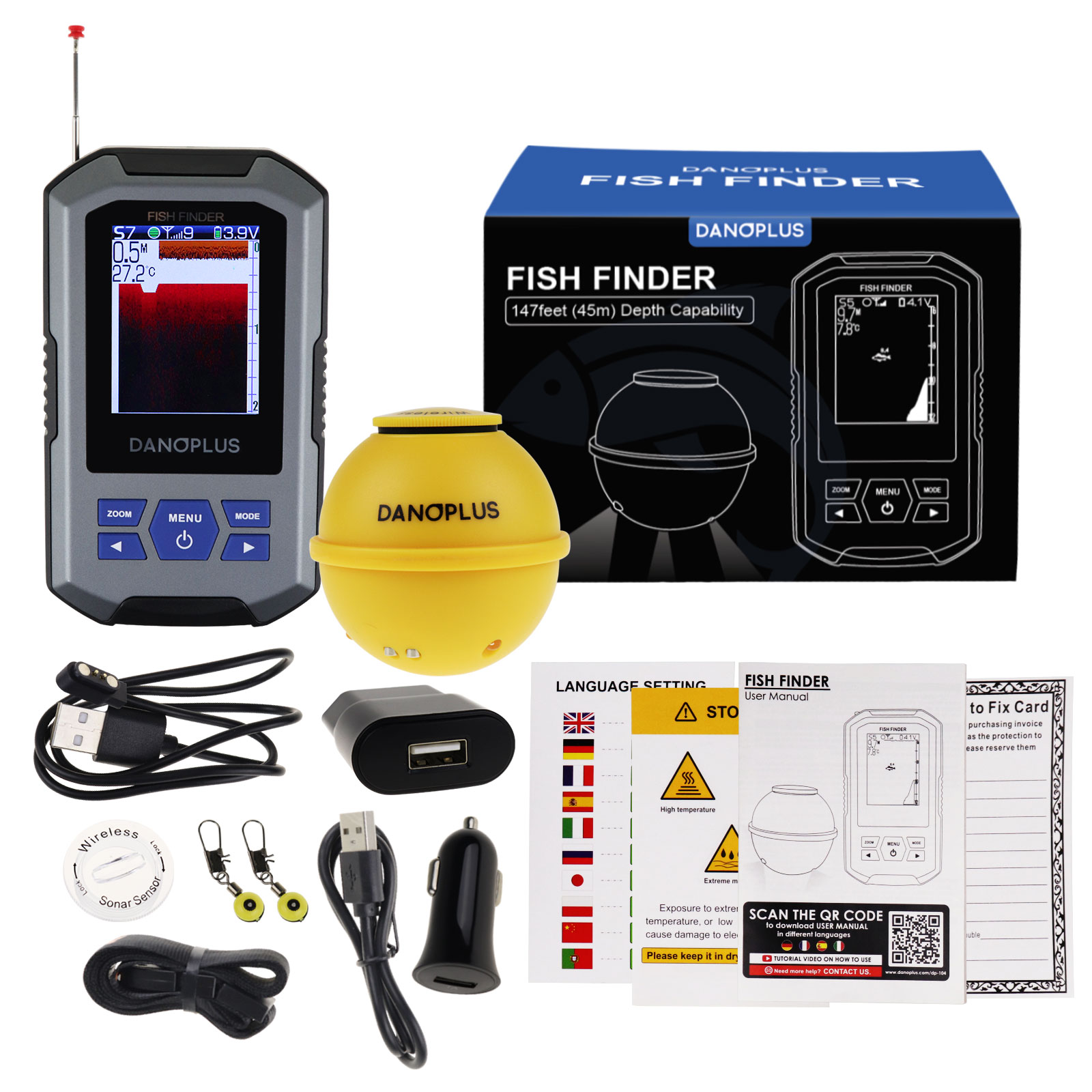 Fish Finder Wireless Sonar Sen - đánh giá và giá Fish Finder