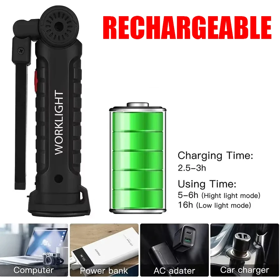 Rechargeable Magnetic Work Lig - đánh giá và giá Fishing Light
