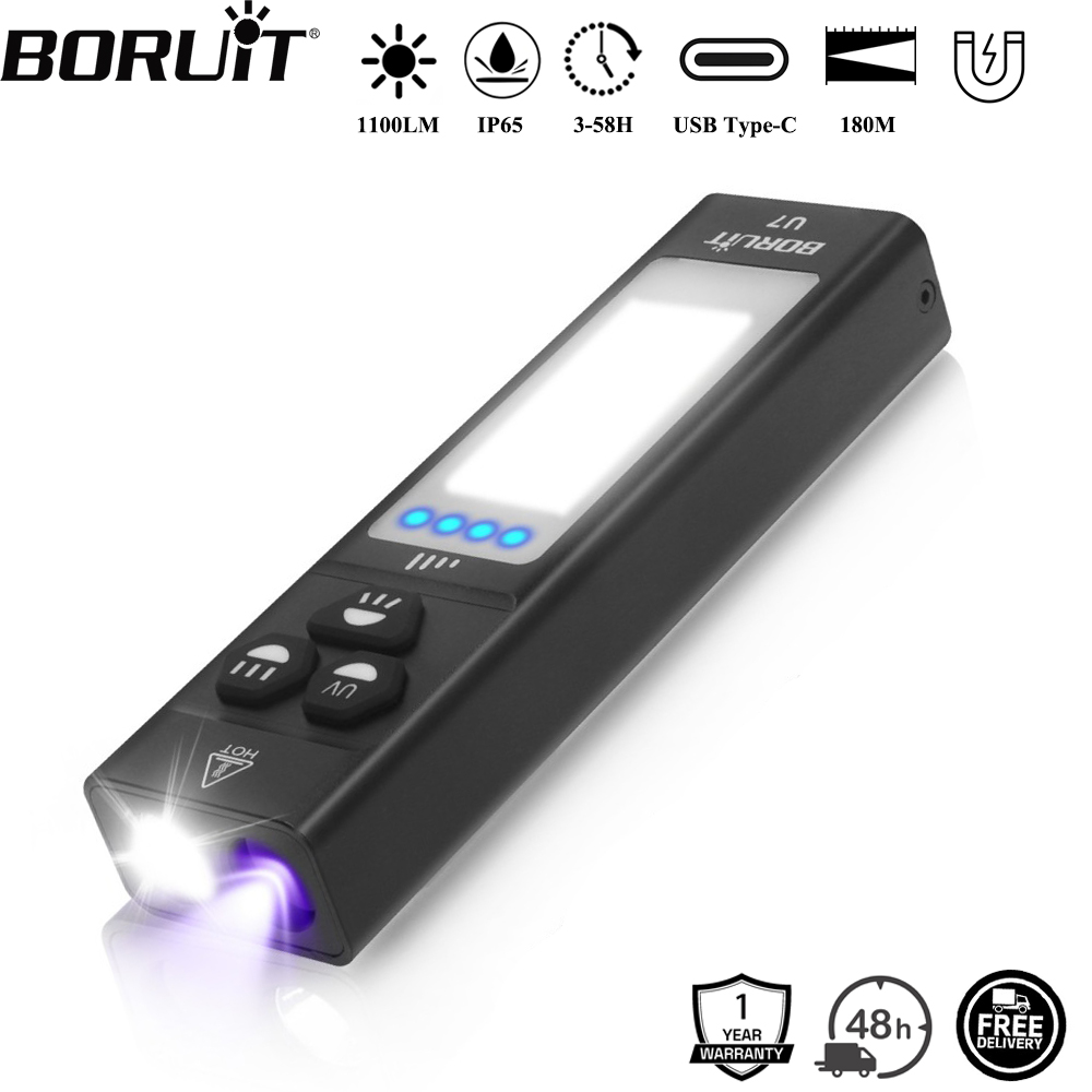 BORUiT U7 UV LED EDC Flashligh - đánh giá và giá Fishing Light