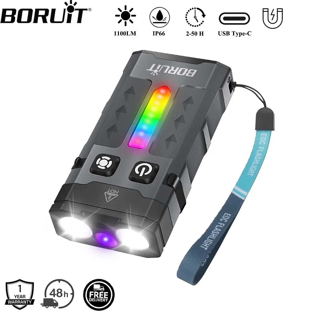 BORUiT EV20 1100LM EDC UV Keyc - đánh giá và giá Fishing Light