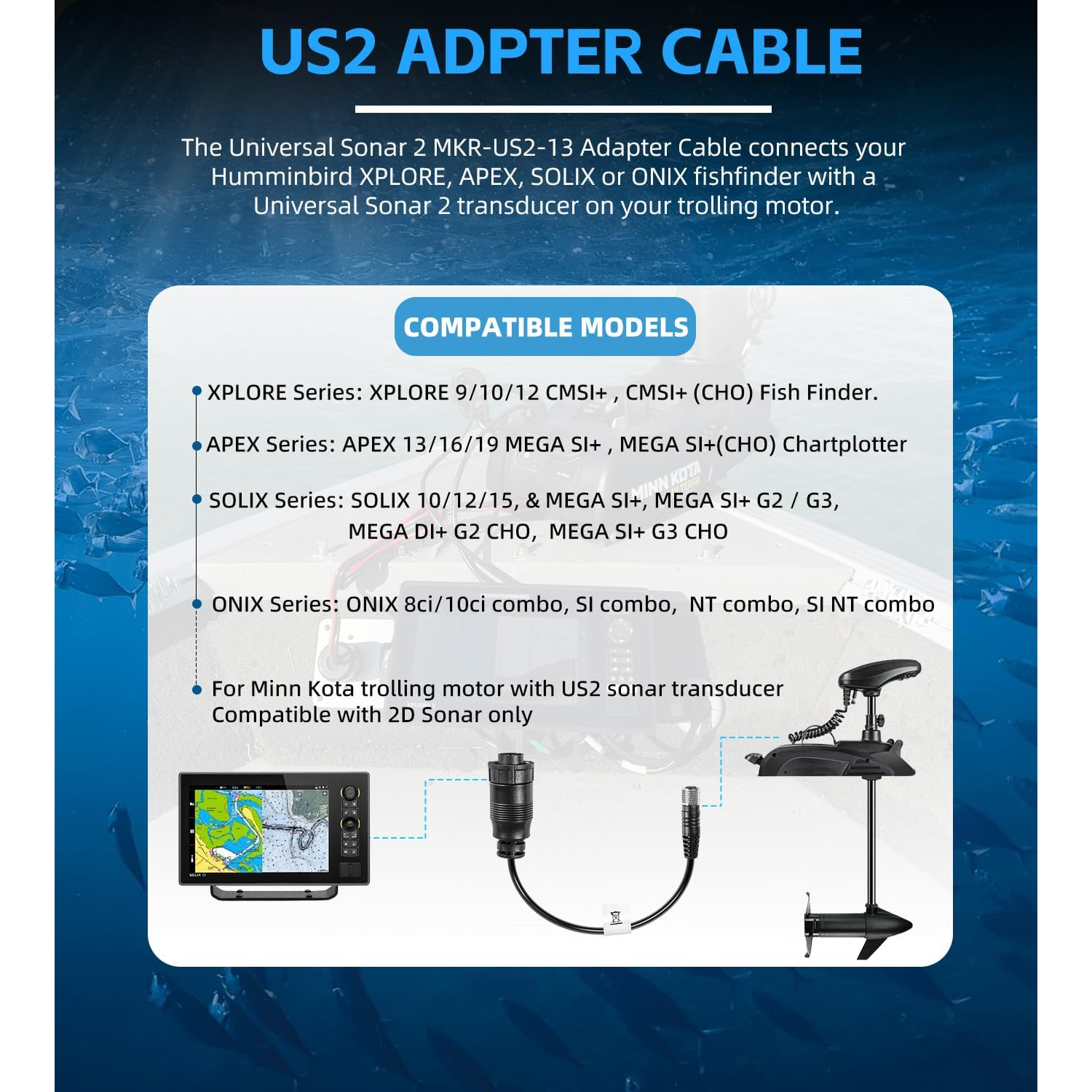 For Minn Kota MKR-US2-13 Unive - đánh giá và giá Fish Finder Cable