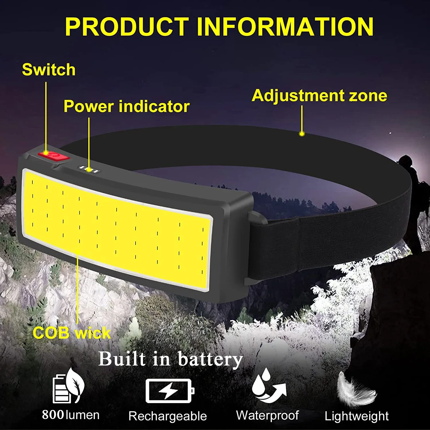 COB Portable LED Headlights Ou - đánh giá và giá Fish Finder Battery