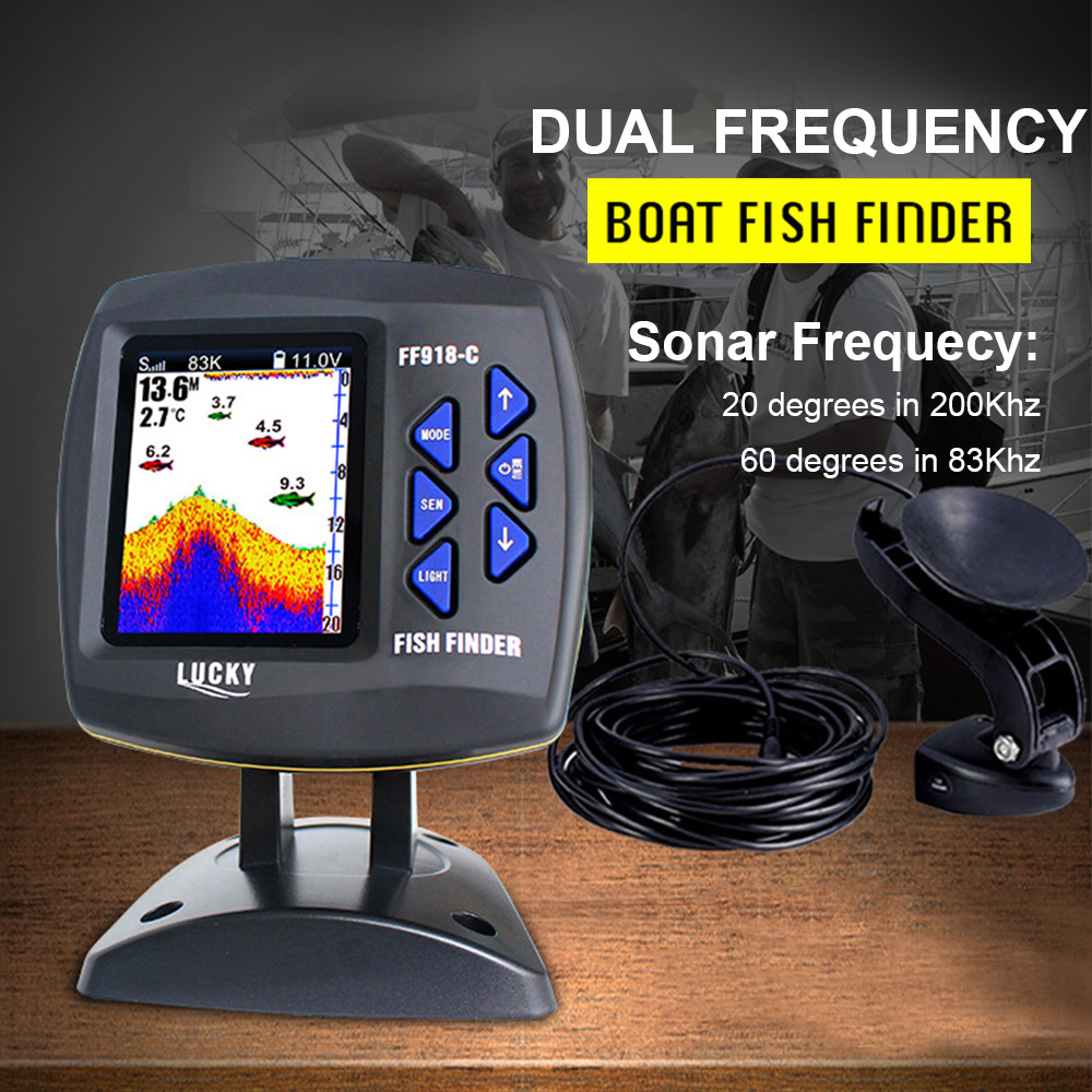 FF918-C100DS Color Screen Wire - đánh giá và giá Fishing Depth Finder