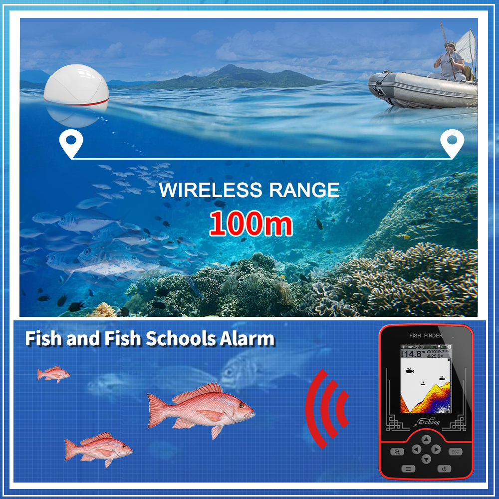 Erchang F13 Wireless Sounder F - đánh giá và giá Fish Finder Gps